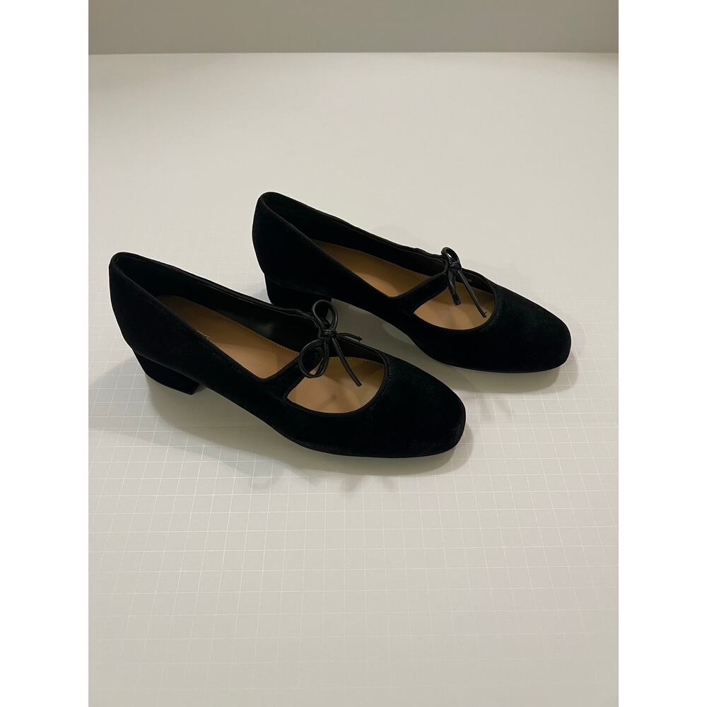 J. Crew Velvet Bow Tie–Heeled Mary Janes - Picture 6 of 8